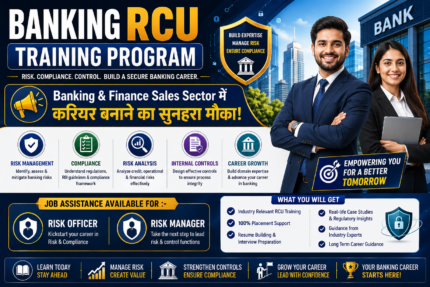 Banking RCU Training Program (Banking & Finance Sector में करियर बनाने का सुनहरा मौका (Job Assistance Available For :- Risk Officer, Risk Manager)